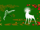 鶴と鹿の組み合わせは長寿瑞祥の祈願が込められている