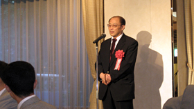 第三回インバウンド・シンポジウムで挨拶する張立国総領事