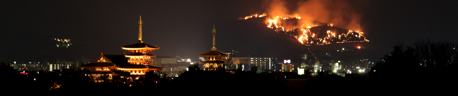 日本纪行,火烧若草山
